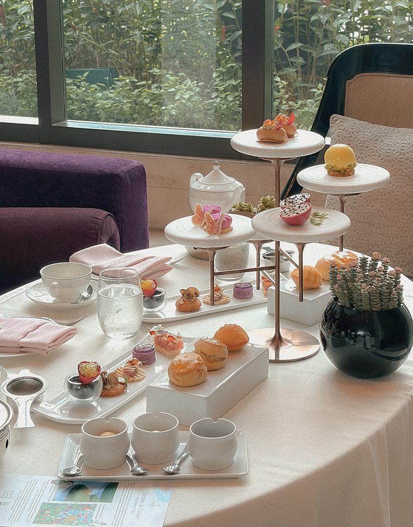 Afternoon tea with seasonal pastries and small savouries