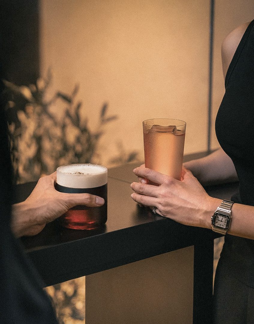 CALM. signature drinks prepared for a gathering
